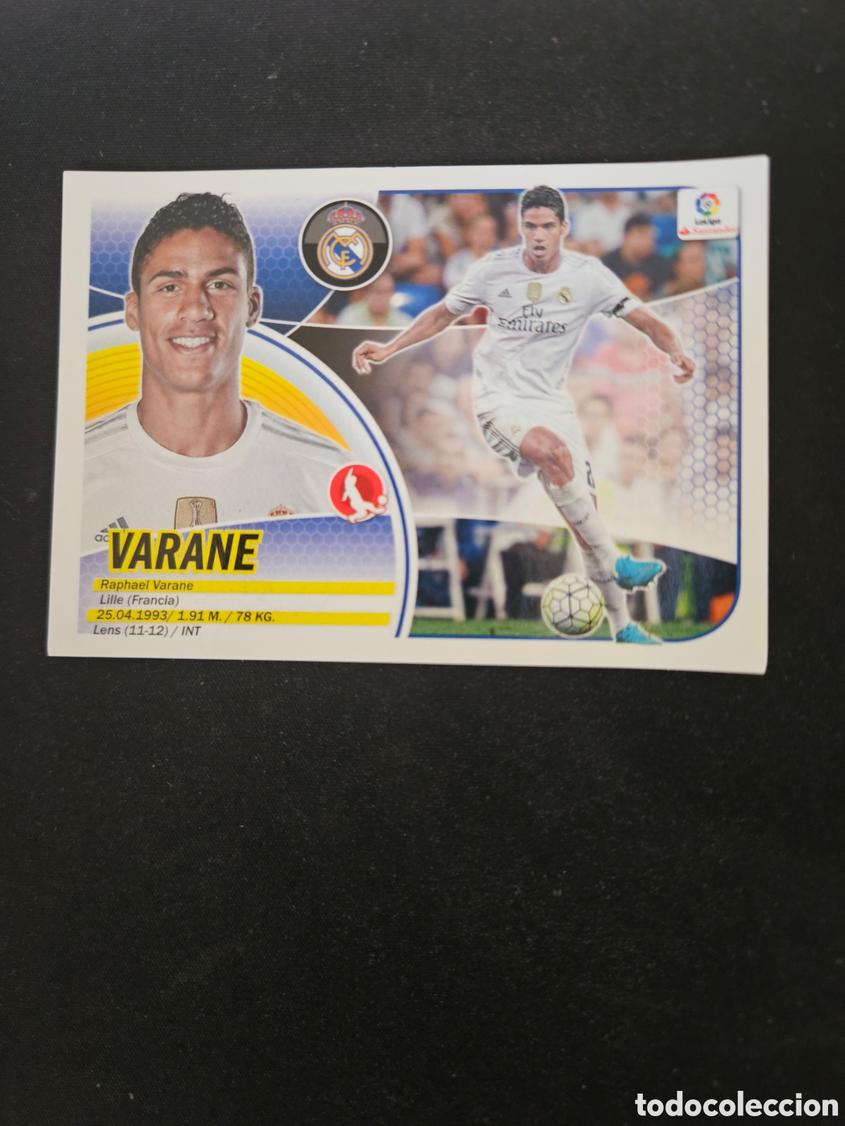 Cromos de f&uacute;tbol: VARANE N&ordm; 6A REAL MADRID &ndash; LIGA ESTE 2016-17 PANINI
