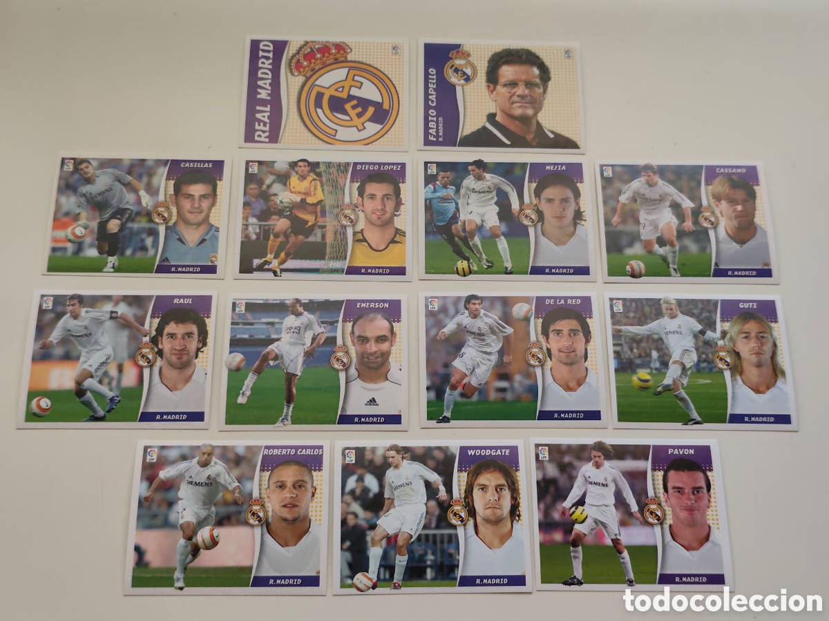 Figurine di Calcio: 13 CROMOS SIN PEGAR REAL MADRID EDICIONES ESTE 2006 2007