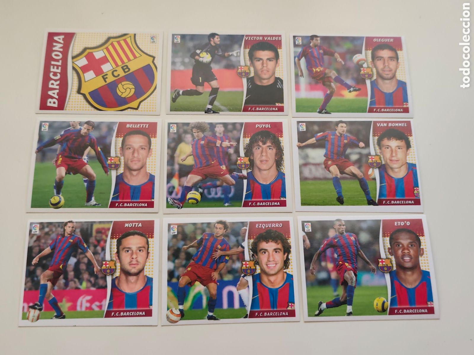 Figurine di Calcio: 9 CROMOS SIN PEGAR FC BARCELONA EDICIONES ESTE 2006 2007