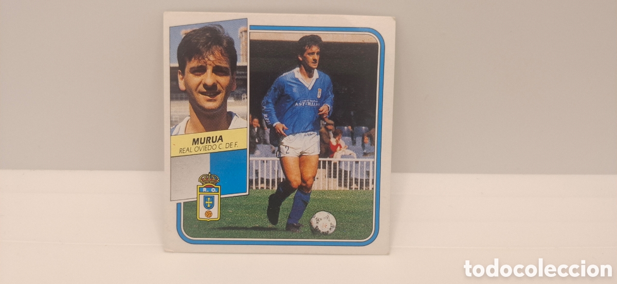 Fu&szlig;ball-Sticker: MURUA REAL OVIEDO EDICIONES ESTE 1989 1990 89 90 SIN PEGAR
