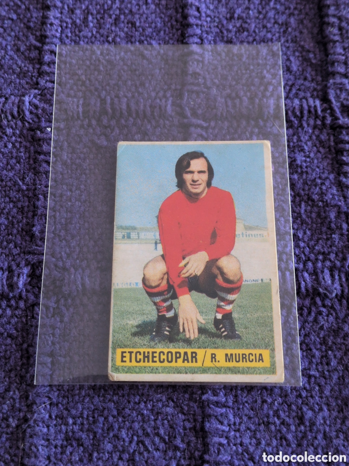 Fu&szlig;ball-Sticker: LIGA 1974 1975 74 75 EDICIONES ESTE COLOCA ETCHECOPAR MURCIA. NUNCA PEGADO