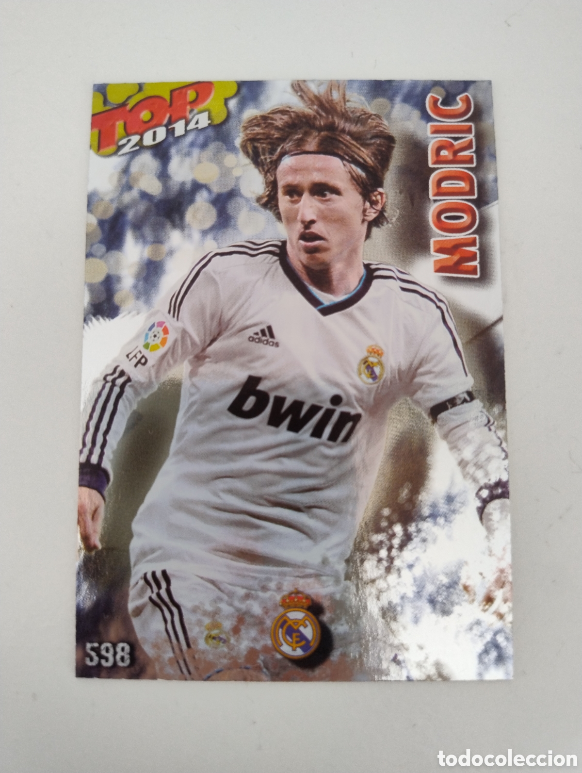 Cromos de f&uacute;tbol: 598 - Modric - Real Madrid - Mundicromo Top 2014 Azul