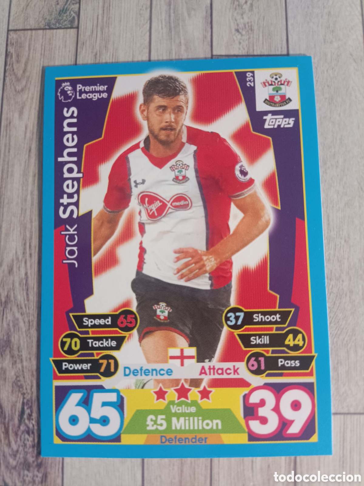 Cartes &agrave; collectionner de Football: 239 JACK STEPHENS SOUTHAMPTON MATCH ATTAX PREMIER LEAGUE 2017 2018 TOPPS 17 18