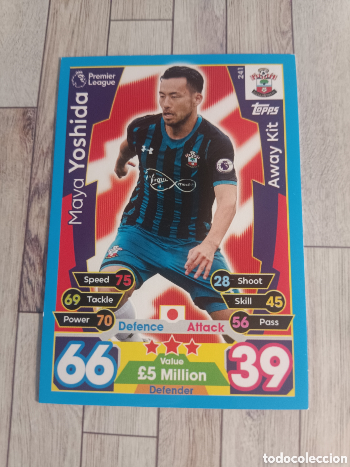 Cromos de f&uacute;tbol: 241 MAYA YOSHIDA SOUTHAMPTON MATCH ATTAX PREMIER LEAGUE 2017 2018 TOPPS 17 18