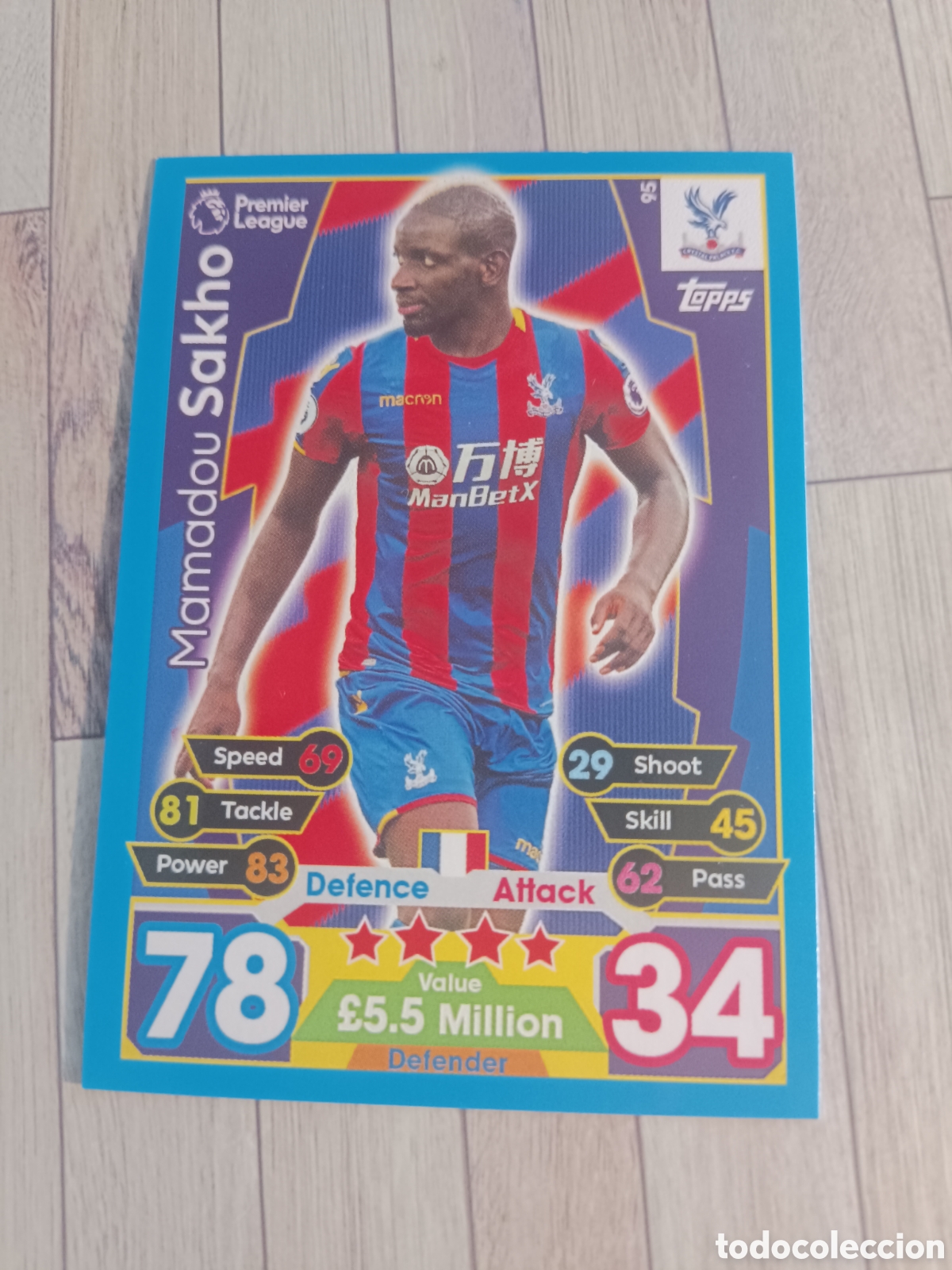 Cromos de f&uacute;tbol: 95 SAKHO CRYSTAL PALACE MATCH ATTAX PREMIER LEAGUE 2017 2018 TOPPS 17 18