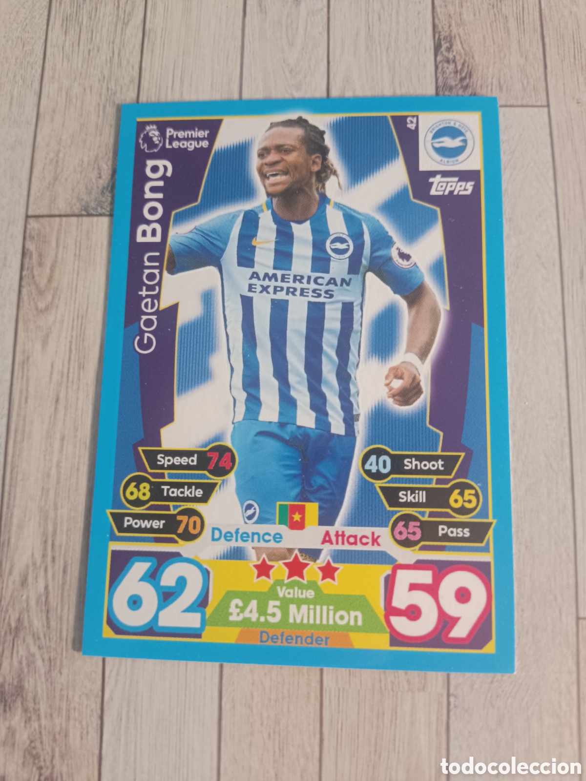 Cromos de f&uacute;tbol: 42 BONG BRIGHTON & HOVE ALBION MATCH ATTAX PREMIER LEAGUE 2017 2018 TOPPS 17 18