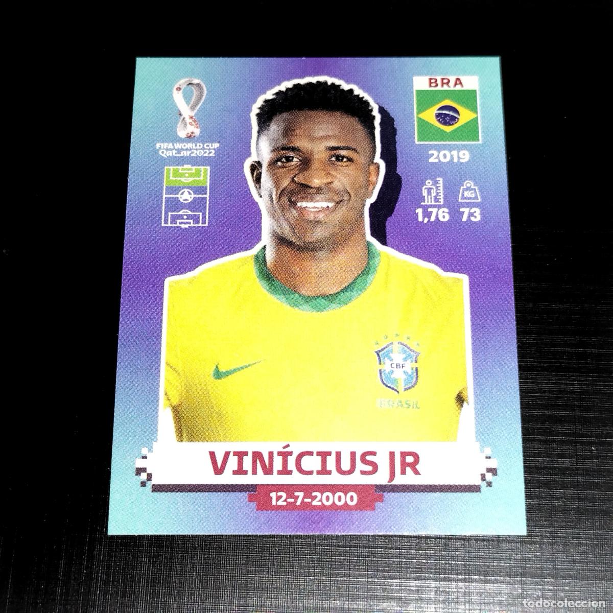 Cromos de f&uacute;tbol: BRA 20 VINICIUS JR BRASIL CROMOS STICKER MUNDIAL QTAR 22 2022 FIFA WORLD CUP PANINI