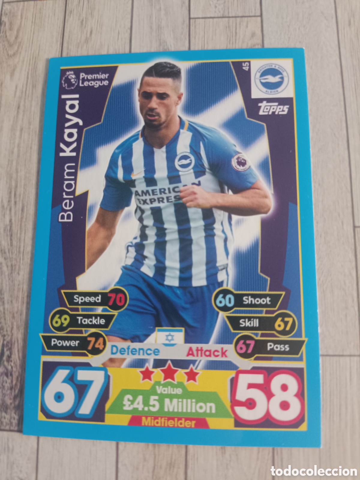 Football Stickers: 45 KAYAL BRIGHTON & HOVE ALBION MATCH ATTAX PREMIER LEAGUE 2017 2018 TOPPS 17 18