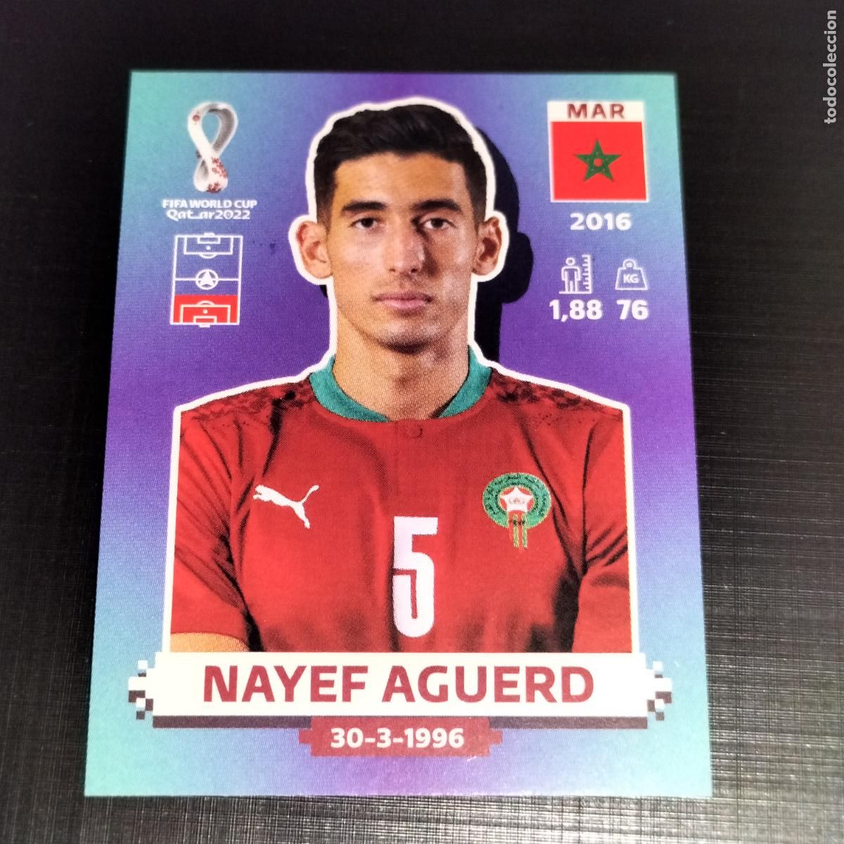 Football Stickers: MAR 5 NAYEF AGUERD MARRUECOS CROMOS STICKER MUNDIAL QTAR 22 2022 FIFA WORLD CUP PANINI