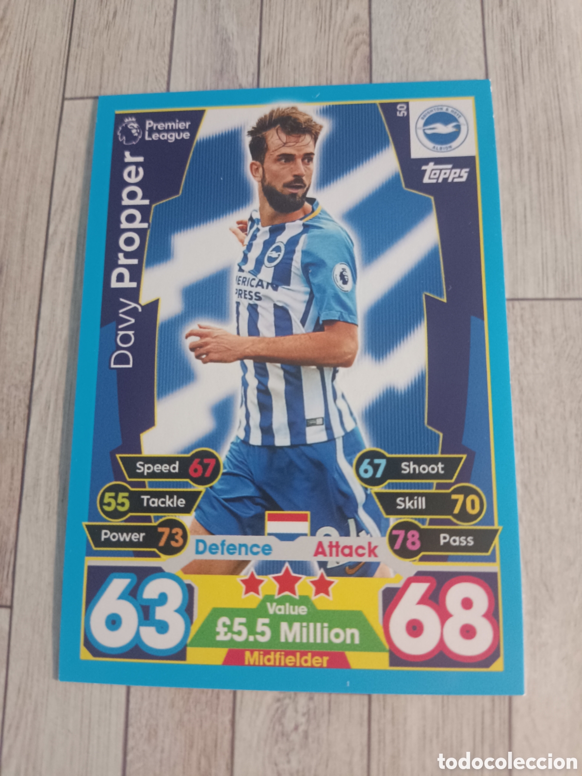 Football Stickers: 50 PROPPER BRIGHTON & HOVE ALBION MATCH ATTAX PREMIER LEAGUE 2017 2018 TOPPS 17 18