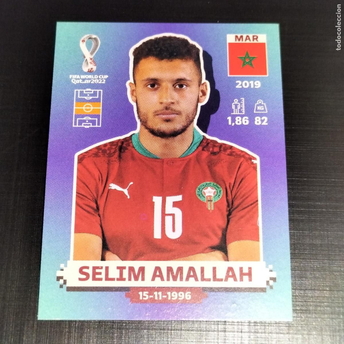Cromos de f&uacute;tbol: MAR 10 SELIM AMALLAH MARRUECOS CROMOS STICKER MUNDIAL QTAR 22 2022 FIFA WORLD CUP PANINI