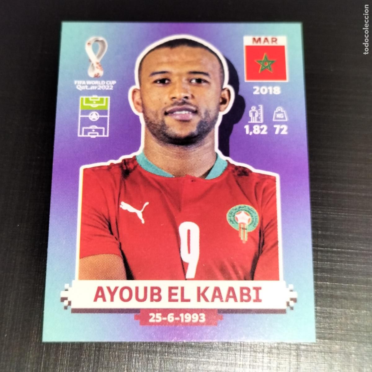 Cromos de f&uacute;tbol: MAR 16 AYOUB EL KAABI MARRUECOS CROMOS STICKER MUNDIAL QTAR 22 2022 FIFA WORLD CUP PANINI