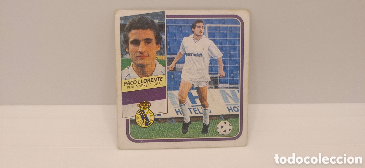 Fu&szlig;ball-Sticker: PACO LLORENTE REAL MADRID EDICIONES ESTE 1989 1990 89 90 SIN PEGAR