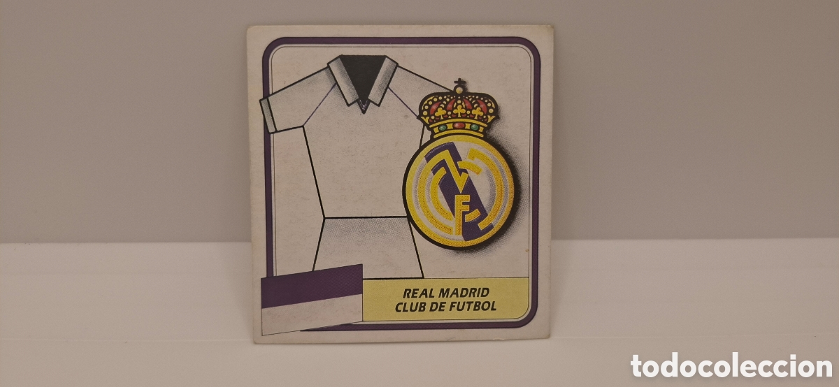 Fu&szlig;ball-Sticker: CAMISETA Y ESCUDO REAL MADRID EDICIONES ESTE 1989 1990 89 90 SIN PEGAR