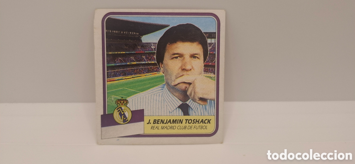 Fu&szlig;ball-Sticker: J. BENJAMIN TOSHACK REAL MADRID EDICIONES ESTE 1989 1990 89 90 SIN PEGAR
