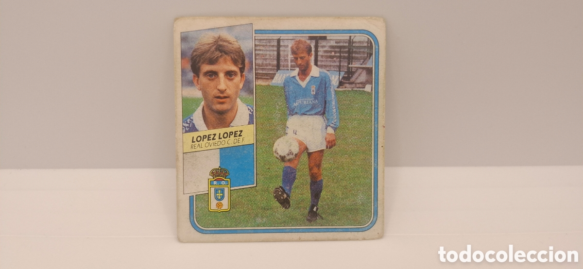 Football Stickers: LOPEZ LOPEZ REAL OVIEDO EDICIONES ESTE 1989 1990 89 90 SIN PEGAR