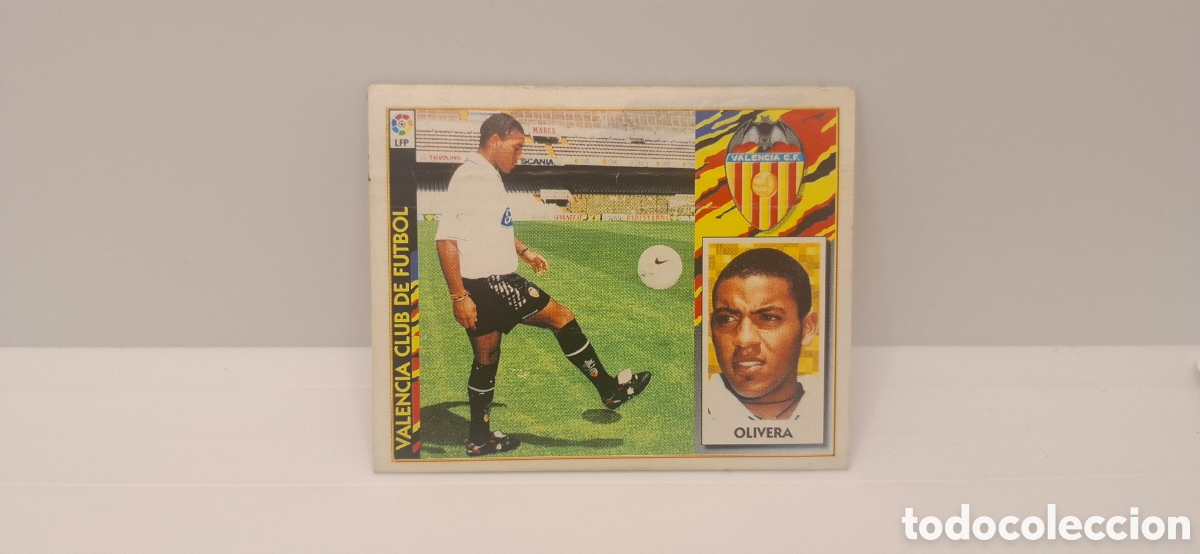 Cromos de f&uacute;tbol: OLIVERA VALENCIA EDICIONES ESTE 1997 1998 97 98 CON TRASERA DESPEGADO VENTANA SUPERIOR