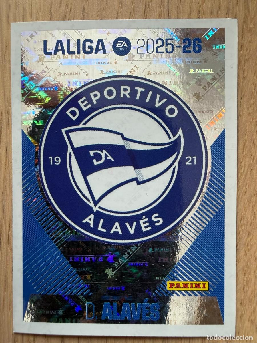 Cromos de f&uacute;tbol: 1 ESCUDO ALAVES 25 26 2025 2026 LIGA EA SPORTS COLECCIONES ESTE SIN PEGAR STICKER