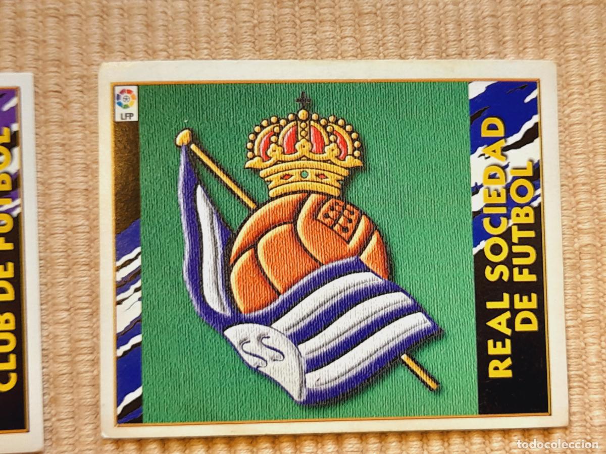 Cromos de f&uacute;tbol: CROMO SIN PEGAR. ESCUDO REAL SOCIEDAD LIGA 97-98 1997 1998 &Aacute;LBUM ESTE
