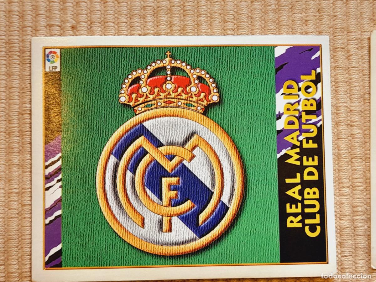 Cromos de f&uacute;tbol: CROMO SIN PEGAR. ESCUDO REAL MADRID LIGA 97-98 1997 1998 &Aacute;LBUM ESTE