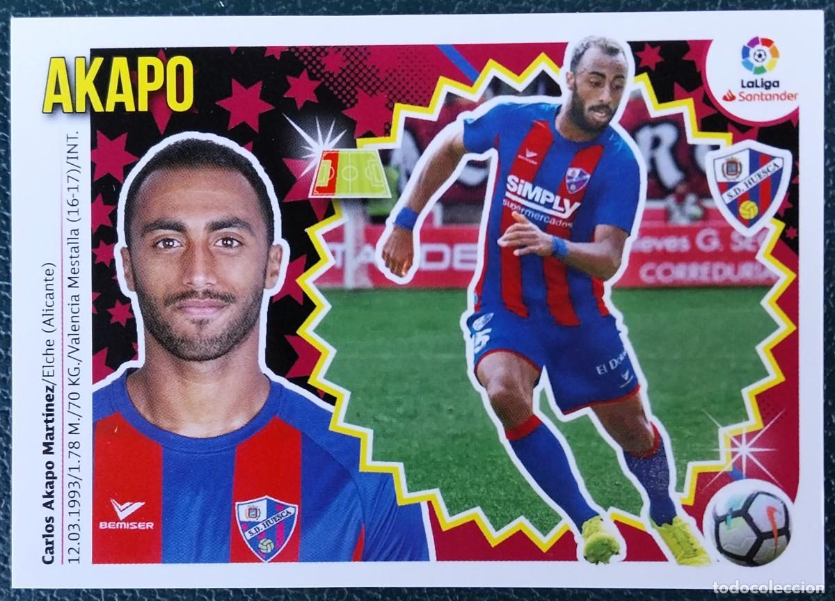 Cromos de f&uacute;tbol: 4 AKAPO SD HUESCA CROMOS ALBUM EDICIONES ESTE 2018 2019 18 19