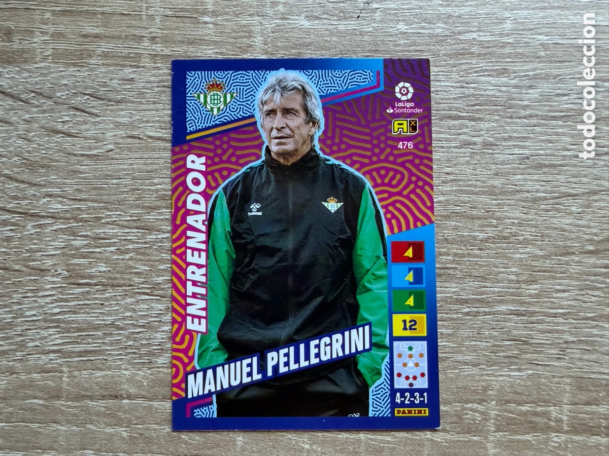 Cromos de f&uacute;tbol: 476 MANUEL PELLEGRINI ENTRENADOR ADRENALYN XL AXL 2022 2023 22 23 REAL BETIS