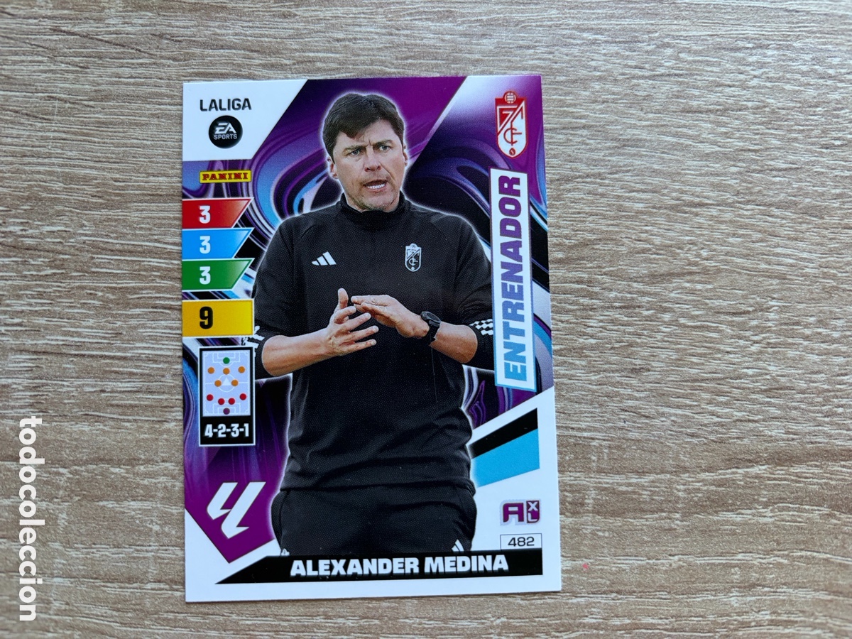 Cromos de f&uacute;tbol: 482 ALEXANDER MEDINA ENTRENADOR ADRENALYN XL AXL 2023 2024 23 24 GRANADA CF