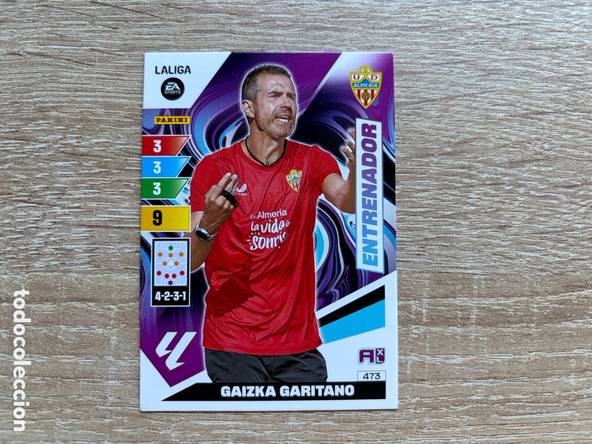 Cromos de f&uacute;tbol: 473 GAIZKA GARITANO ENTRENADOR ADRENALYN XL AXL 2023 2024 23 24 UD ALMER&Iacute;A