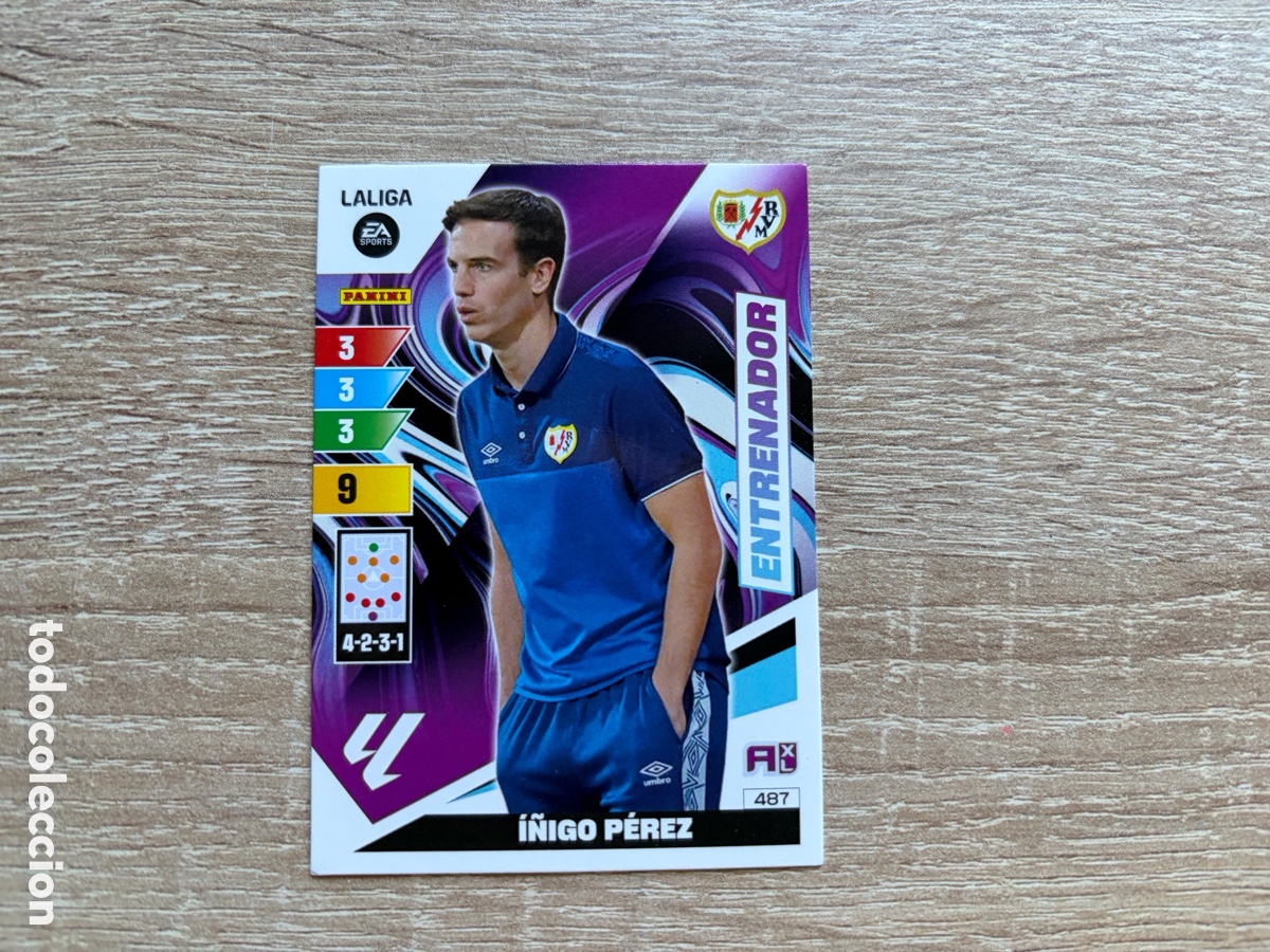 Cromos de f&uacute;tbol: 487 &Iacute;&Ntilde;IGO P&Eacute;REZ ENTRENADOR ADRENALYN XL AXL 2023 2024 23 24 RAYO VALLECANO