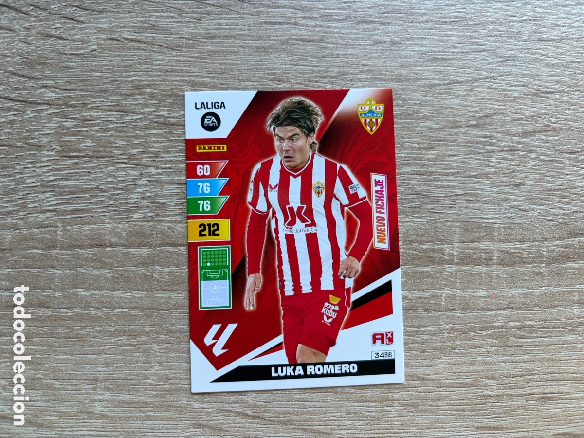 Cromos de f&uacute;tbol: 34BIS LUKA ROMERO NUEVO FICHAJE ADRENALYN XL AXL 2023 2024 23 24 UD ALMER&Iacute;A