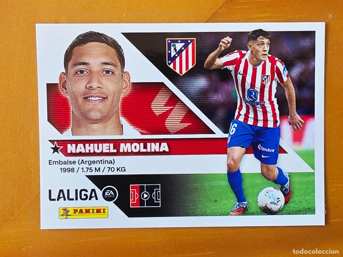 Cromos de f&uacute;tbol: 6 Nahuel Molina, Atl&eacute;tico de Madrid, Panini Ediciones Liga Este 2026 2027 26 27 sin pegar