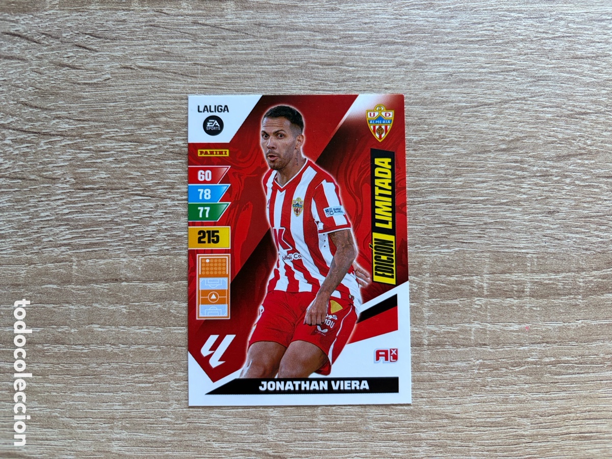 Cromos de f&uacute;tbol: JONATHAN VIERA EDICI&Oacute;N LIMITADA ADRENALYN XL AXL 2023 2024 23 24 UD ALMER&Iacute;A