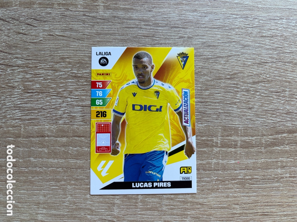 Cromos de f&uacute;tbol: 116BIS LUCAS PIRES ACTUALIZACI&Oacute;N ADRENALYN XL AXL 2023 2024 23 24 C&Aacute;DIZ CF