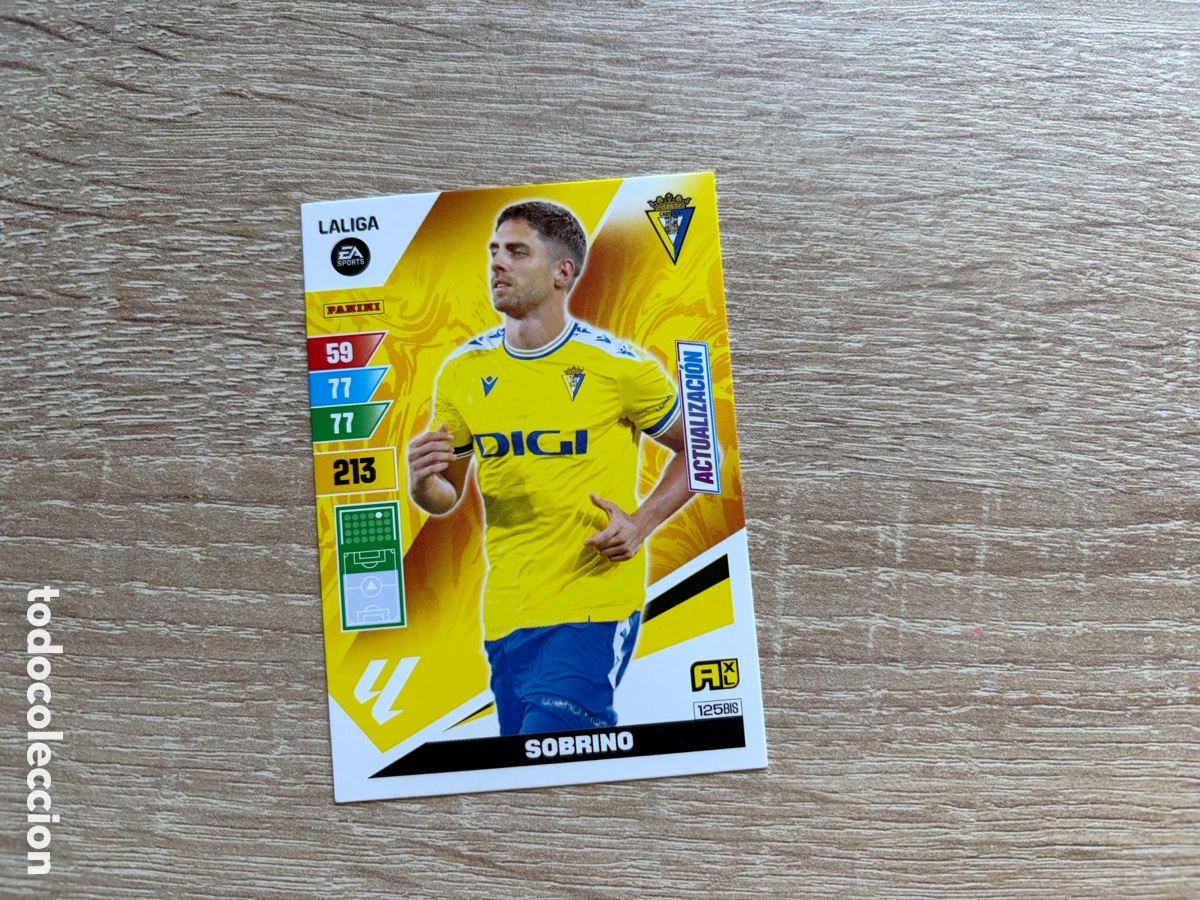 Cromos de f&uacute;tbol: 125BIS SOBRINO ACTUALIZACI&Oacute;N ADRENALYN XL AXL 2023 2024 23 24 C&Aacute;DIZ CF