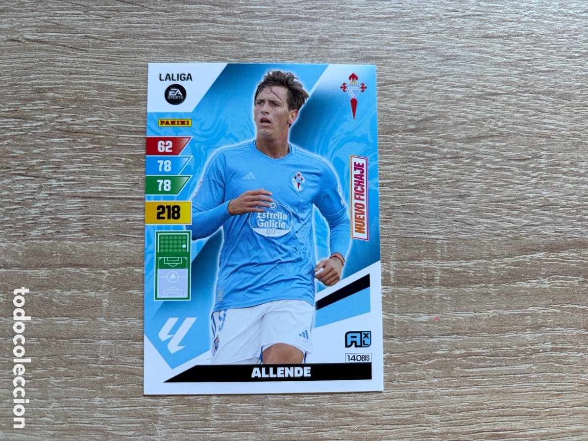 Cromos de f&uacute;tbol: 140BIS ALLENDE NUEVO FICHAJE ADRENALYN XL AXL 2023 2024 23 24 RC CELTA