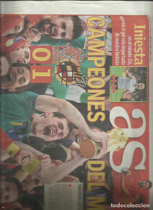 Cromos de f&uacute;tbol: Colecci&oacute;n de 6 peri&oacute;dicos del 12.07.210 relatando el Primer Mundial de F&uacute;tbol para Espa&ntilde;a.
