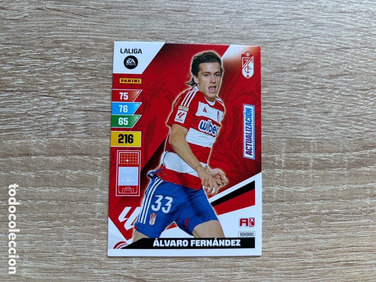 Football Stickers: 188BIS &Aacute;LVARO FERN&Aacute;NDEZ CARRERAS ACTUALIZACI&Oacute;N ADRENALYN XL AXL 2023 2024 23 24 GRANADA CF