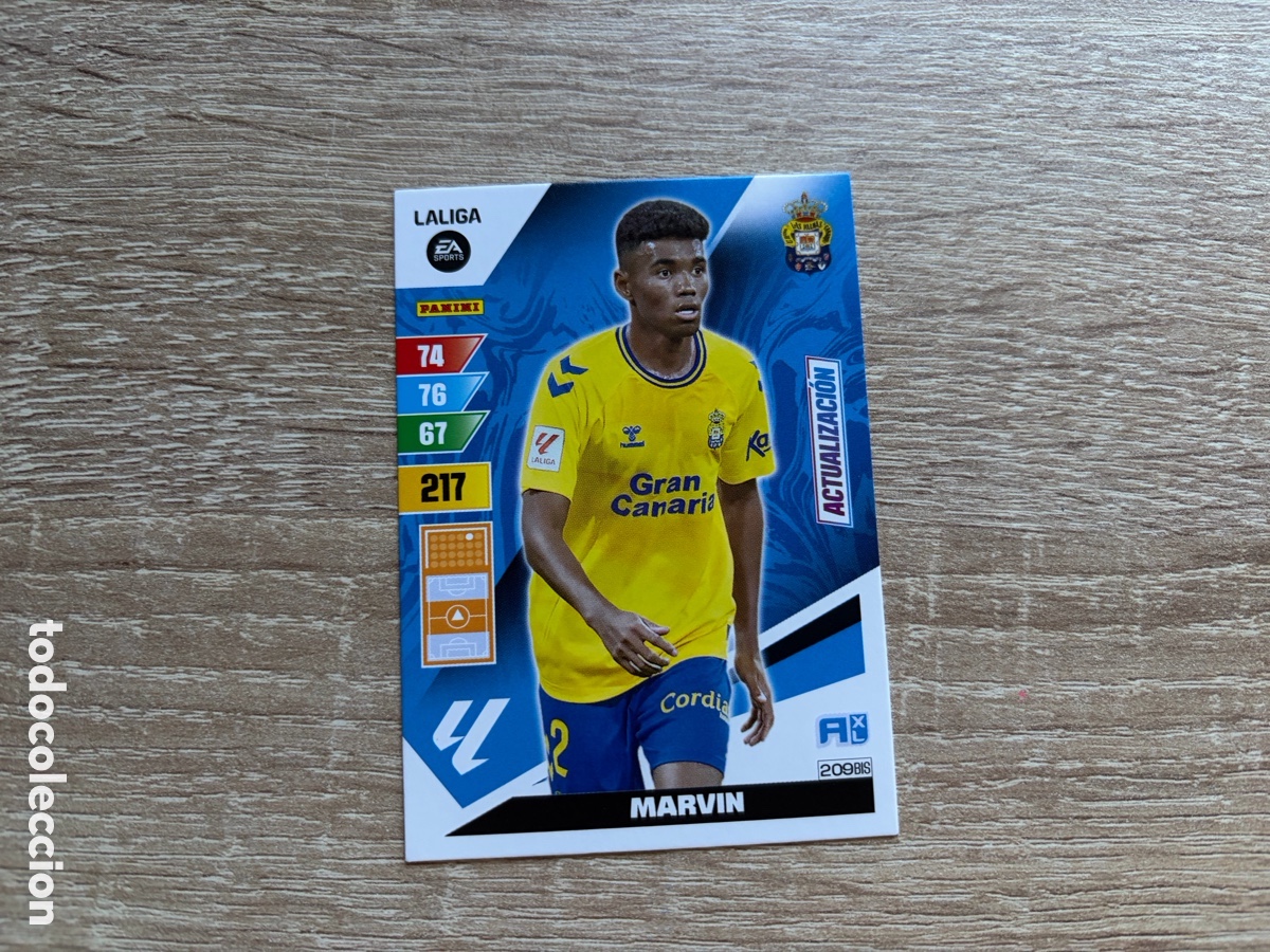 Cromos de f&uacute;tbol: 209BIS MARVIN ACTUALIZACI&Oacute;N ADRENALYN XL AXL 2023 2024 23 24 UD LAS PALMAS