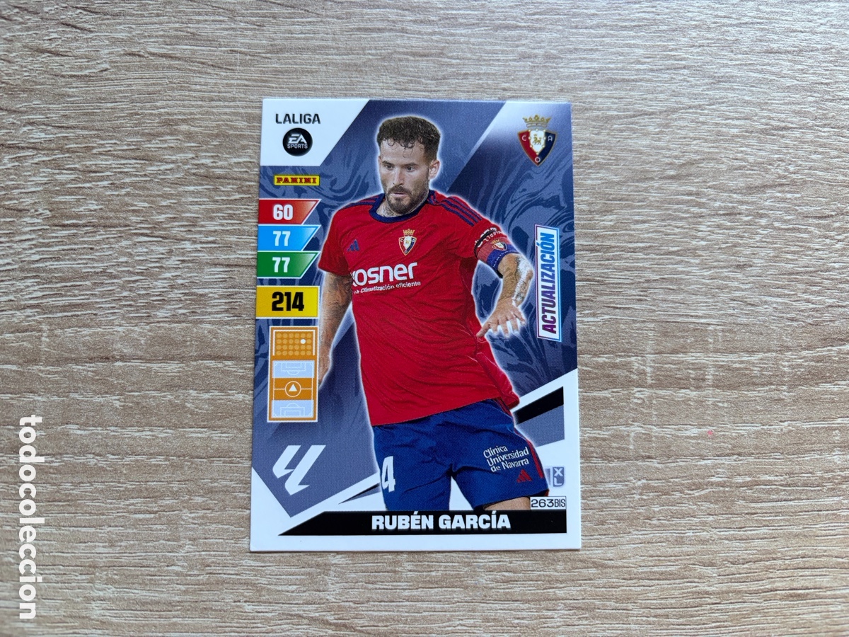 Cromos de f&uacute;tbol: 263BIS RUB&Eacute;N GARC&Iacute;A ACTUALIZACI&Oacute;N ADRENALYN XL AXL 2023 2024 23 24 CA OSASUNA