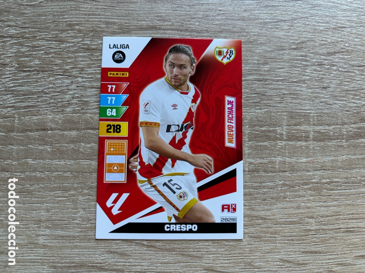 Cromos de f&uacute;tbol: 282BIS CRESPO NUEVO FICHAJE ADRENALYN XL AXL 2023 2024 23 24 RAYO VALLECANO