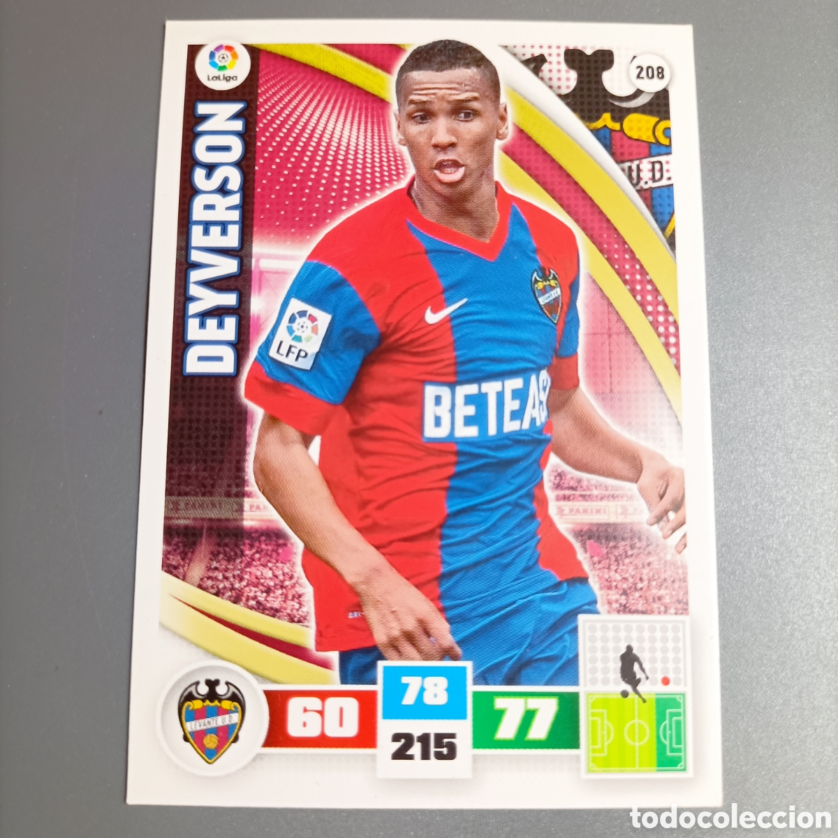 Cromos de f&uacute;tbol: ADRENALYN. LIGA 2015-2016 (LEVANTE) №208 DEYVERSON
