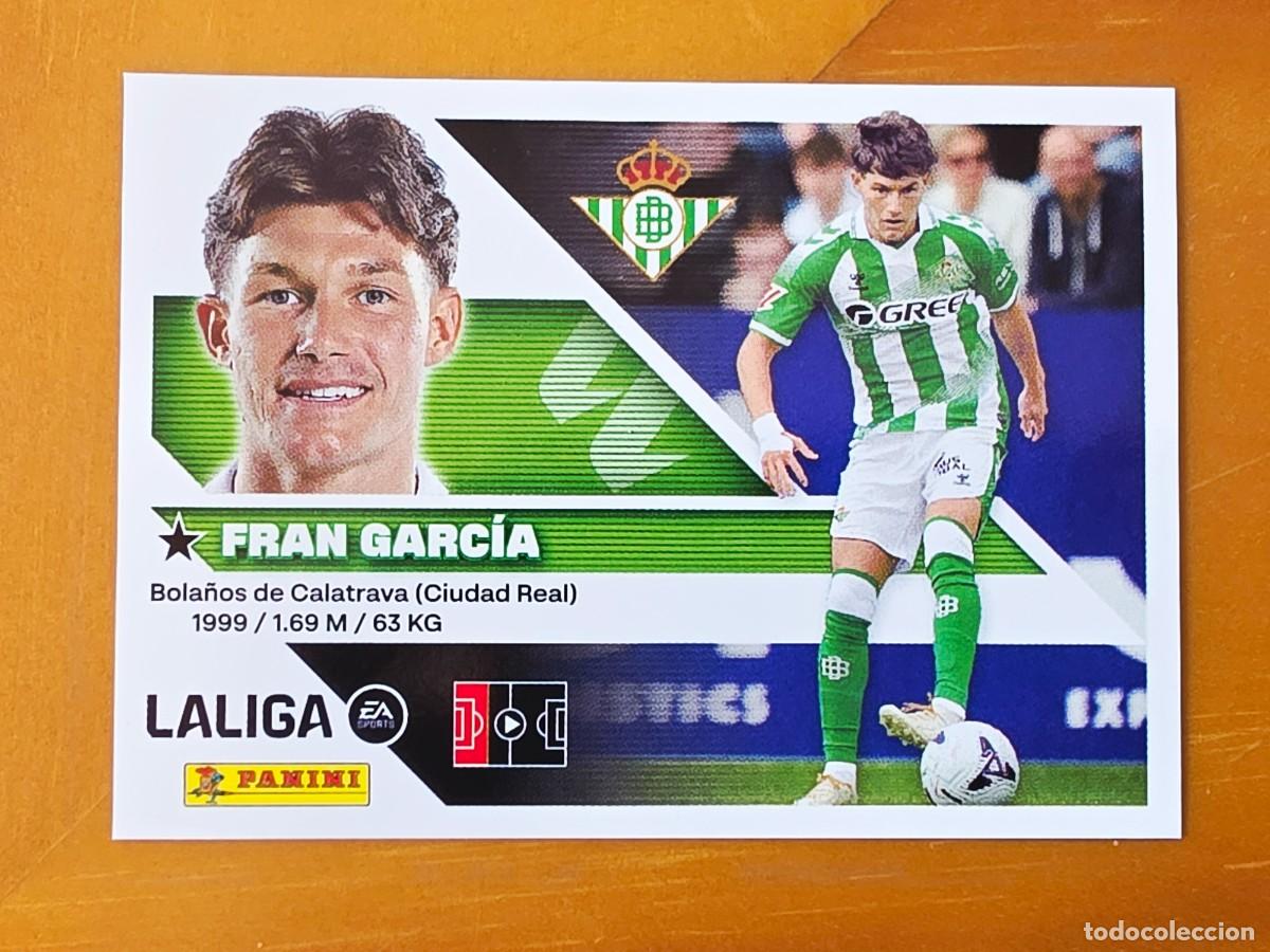 Cromos de f&uacute;tbol: &Uacute;ltimos Fichajes 6 Fran Garc&iacute;a, Real Betis, Panini Ediciones Liga Este 2026 2027 26 27
