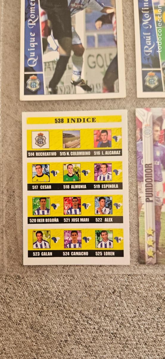 Cartes &agrave; collectionner de Football: &Iacute;ndice - Recreativo de Huelva - 538 - Mundicromo 02 03 - 2002 2003 - Trading Card