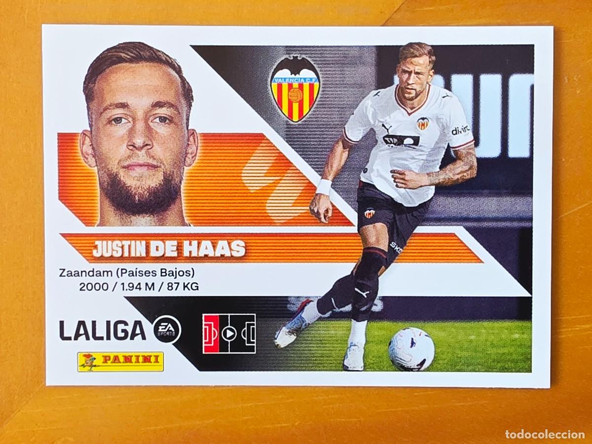 Cromos de f&uacute;tbol: &Uacute;ltimos Fichajes 9 Justin De Haas, Valencia CF, Panini Ediciones Liga Este 2026 2027 26 27