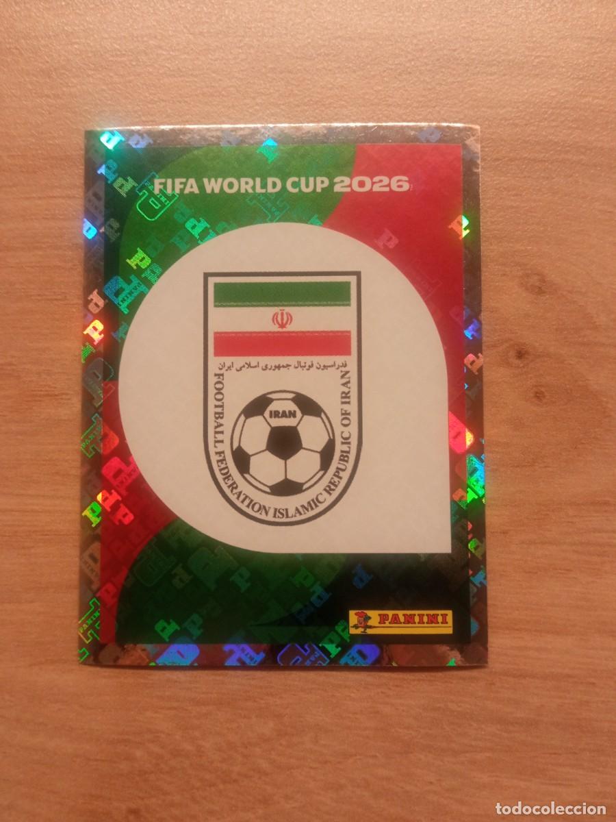 Fu&szlig;ball-Sticker: Cromo 1, escudo Ir&aacute;n, mundial 2026, Panini