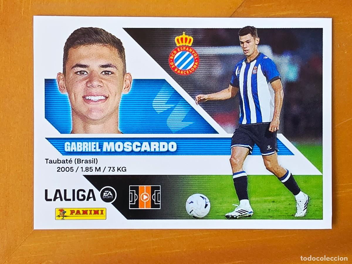 Cromos de f&uacute;tbol: &Uacute;ltimos Fichajes 16 Gabriel Moscard&oacute;, RCD Espanyol, Panini Ediciones Liga Este 2026 2027 26 27