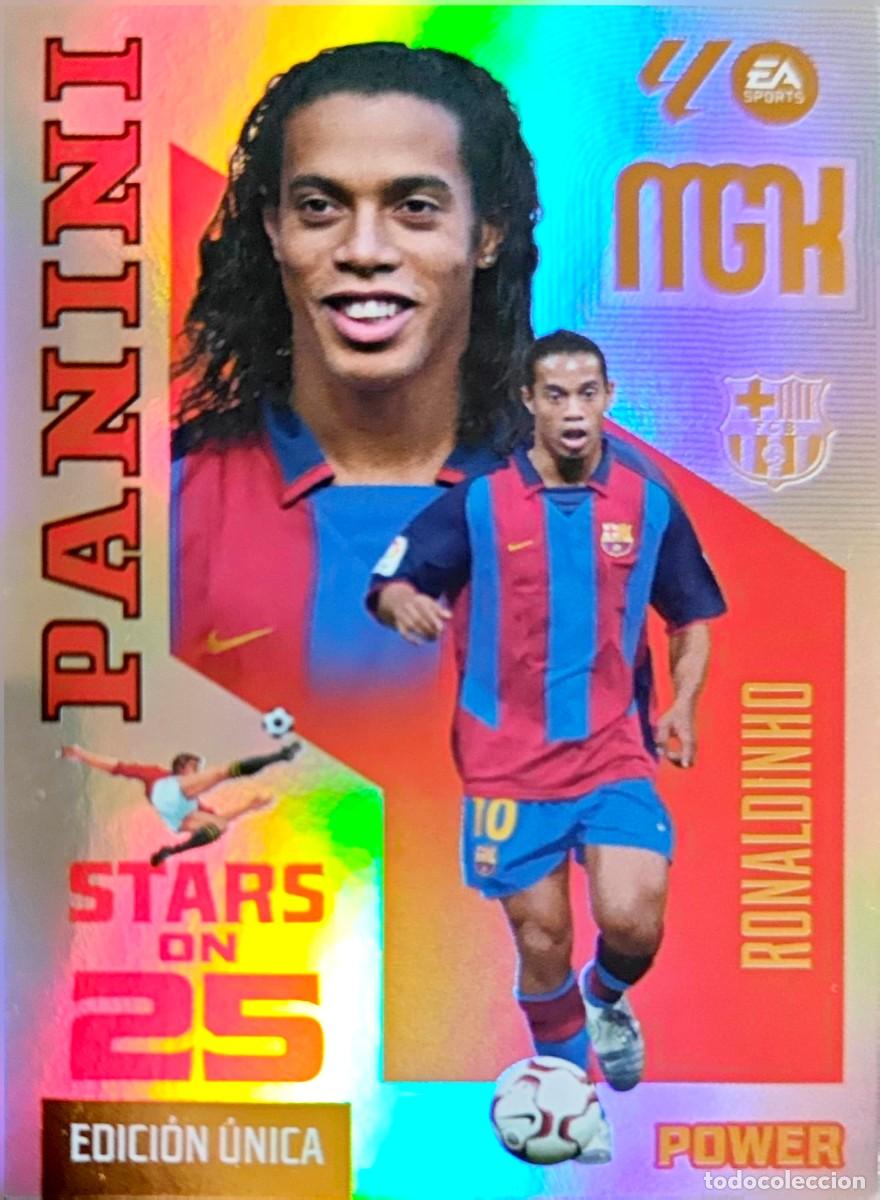Cromos de f&uacute;tbol: 436 P 436P Ronaldinho - Barcelona - Stars on 25 POWER UNICA - PANINI Megacracks MGK 2026 2027 26 27