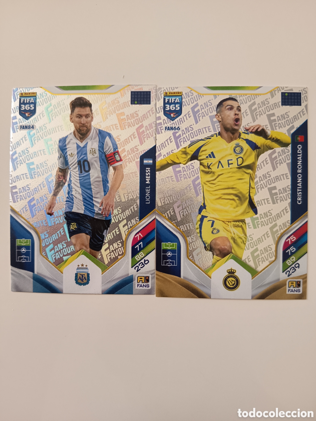 Cromos de f&uacute;tbol: Lote leo Messi y Cristiano Ronaldo fifa 365