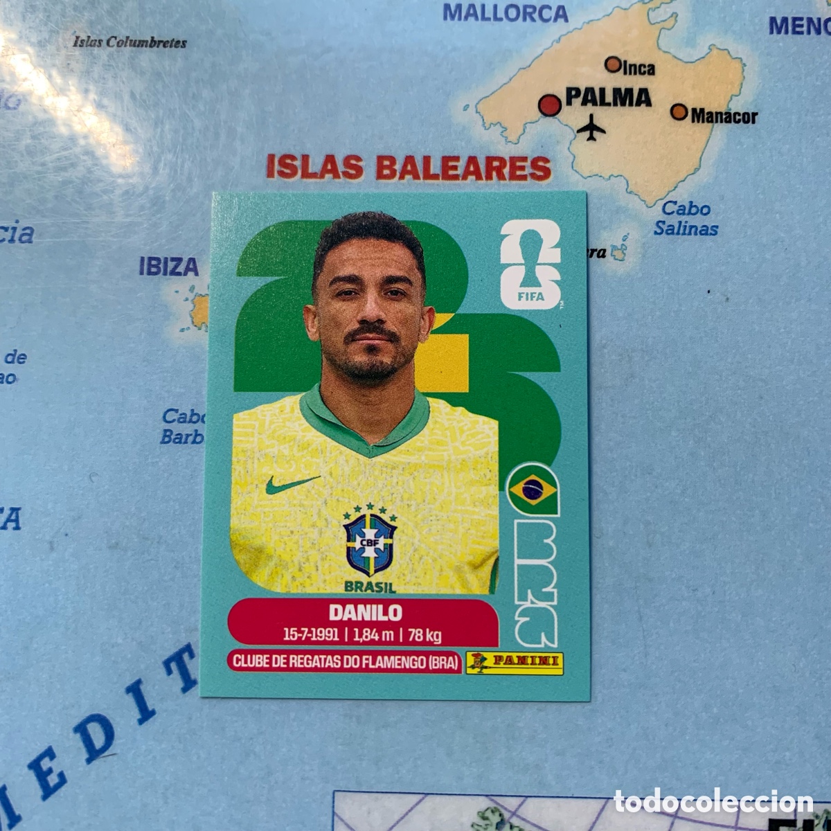 Football Stickers: Danilo n&uacute;mero 7 de Brasil cromo panini Mundial Fifa World Cup 2026