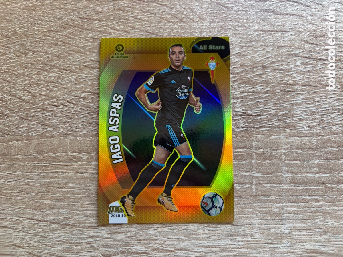 Cromos de f&uacute;tbol: 160 IAGO ASPAS ALL STARS ORO MEGACRACKS MGK 2018 2019 18 19 RC CELTA